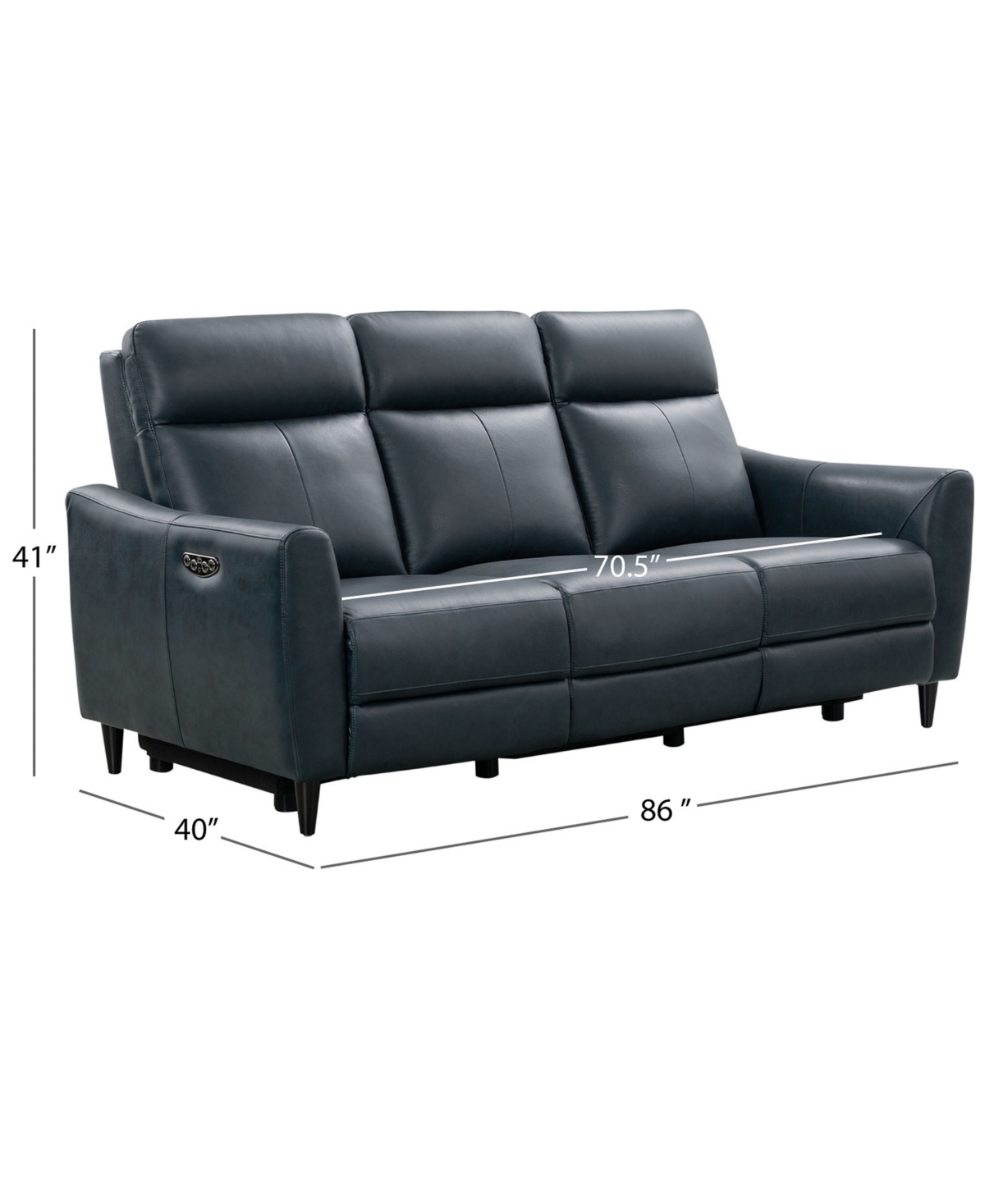 Shop Abbyson Living Tanya 86" Leather Power Reclining Sofa With Power Headrest In Dark Gray