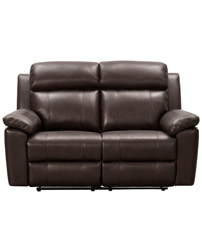 Abbyson Living Braylen 63" Top Grain Leather Reclining Loveseat Macy's