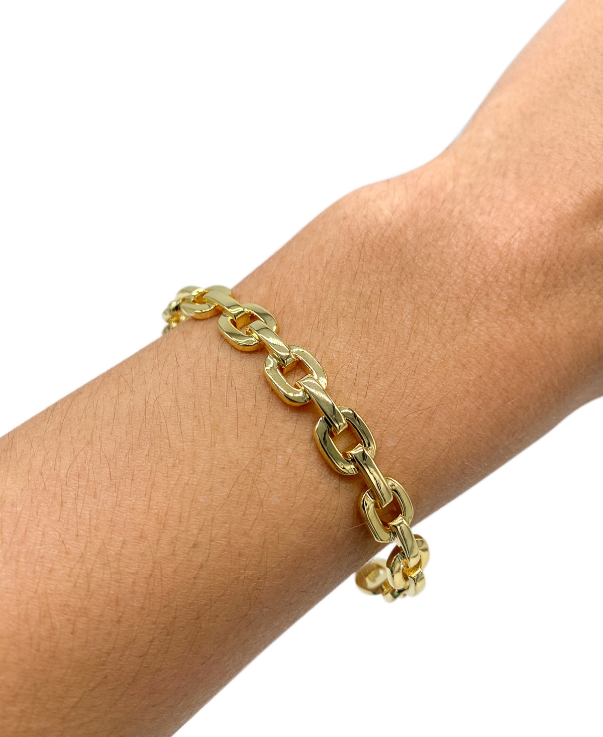 Adornia 14k Gold-plated Chain Link Cuff Bracelet In Gold
