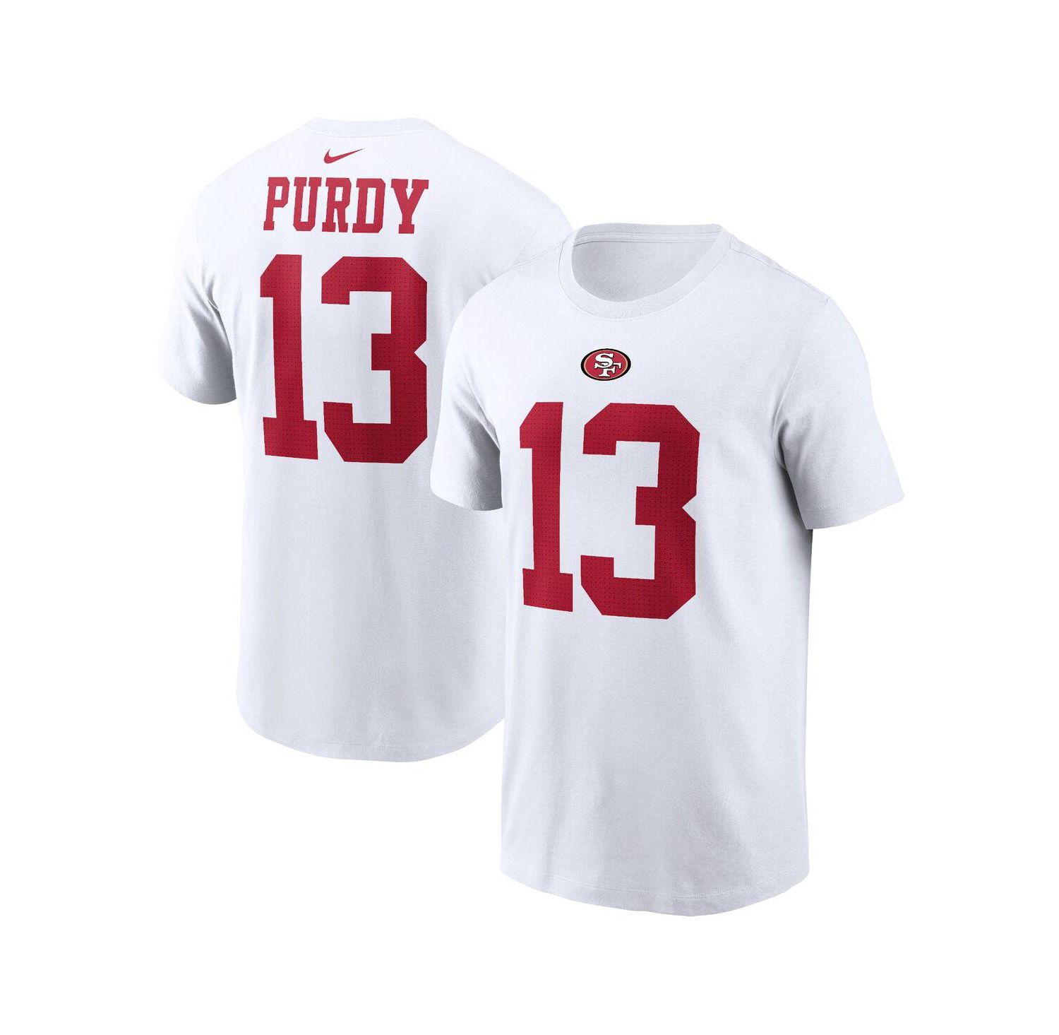 Men's Brock Purdy White San Francisco 49ers Player Name and Number T-shirt