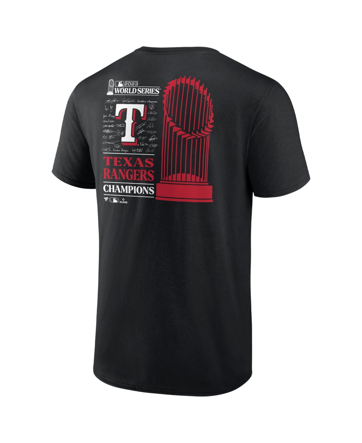 Fanatics Branded Black Texas Rangers 2023 World Series Champions Signature Roster T-shirt In Black