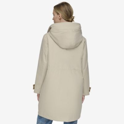 Women's Gemas Lightweight Parka Coat With Matte Shell and Faux Leather Details