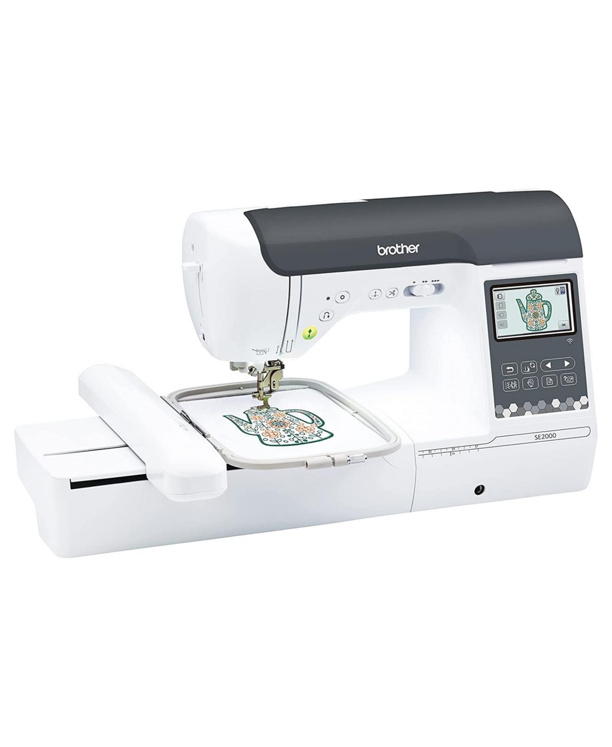 SE2000 5" x 7" Computerized Sewing and Embroidery Machine - White