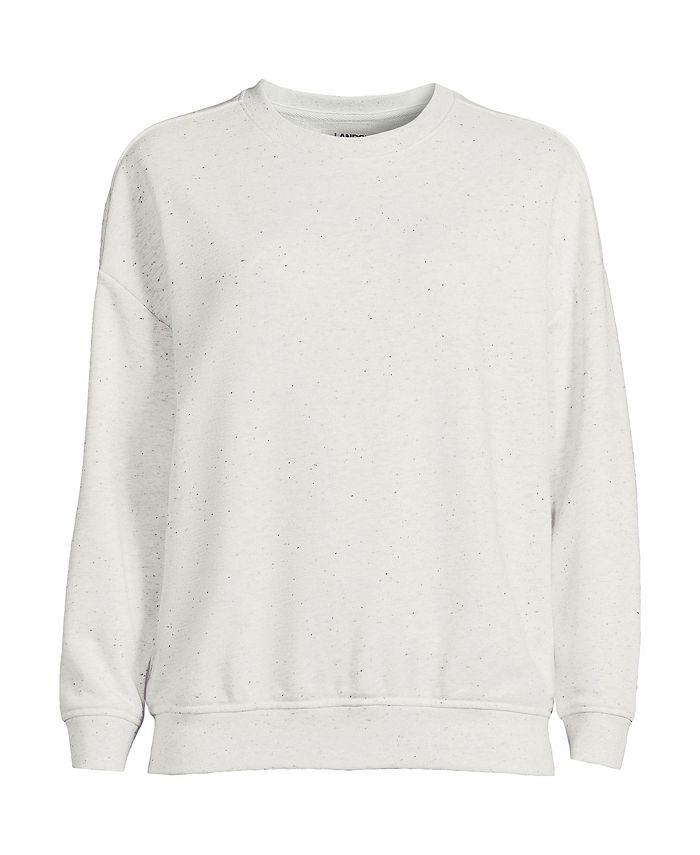Lands' End Women's Petite Long Sleeve Serious Sweats Sweatshirt - Macy's
