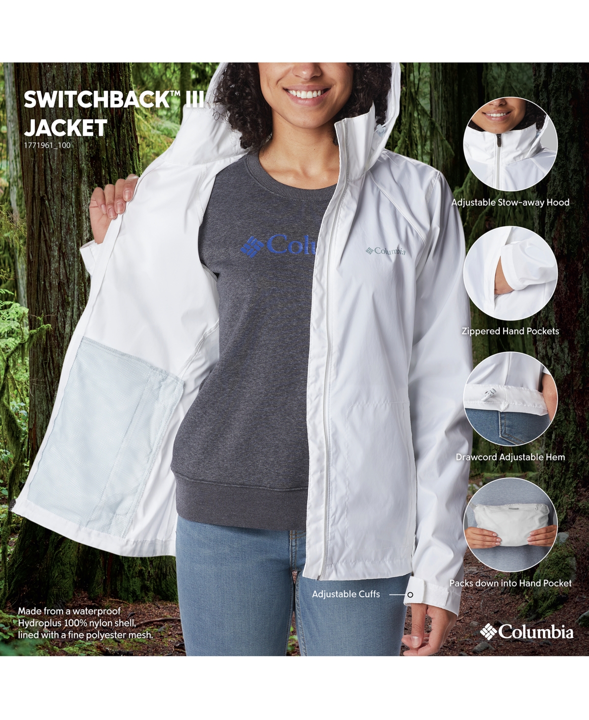 Shop Columbia Women's Switchback Waterproof Packable Rain Jacket, Xs-3x In Eve
