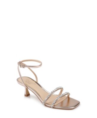 Jewel Badgley Mischka Women's Marley Kitten Heel Evening Sandals - Macy's