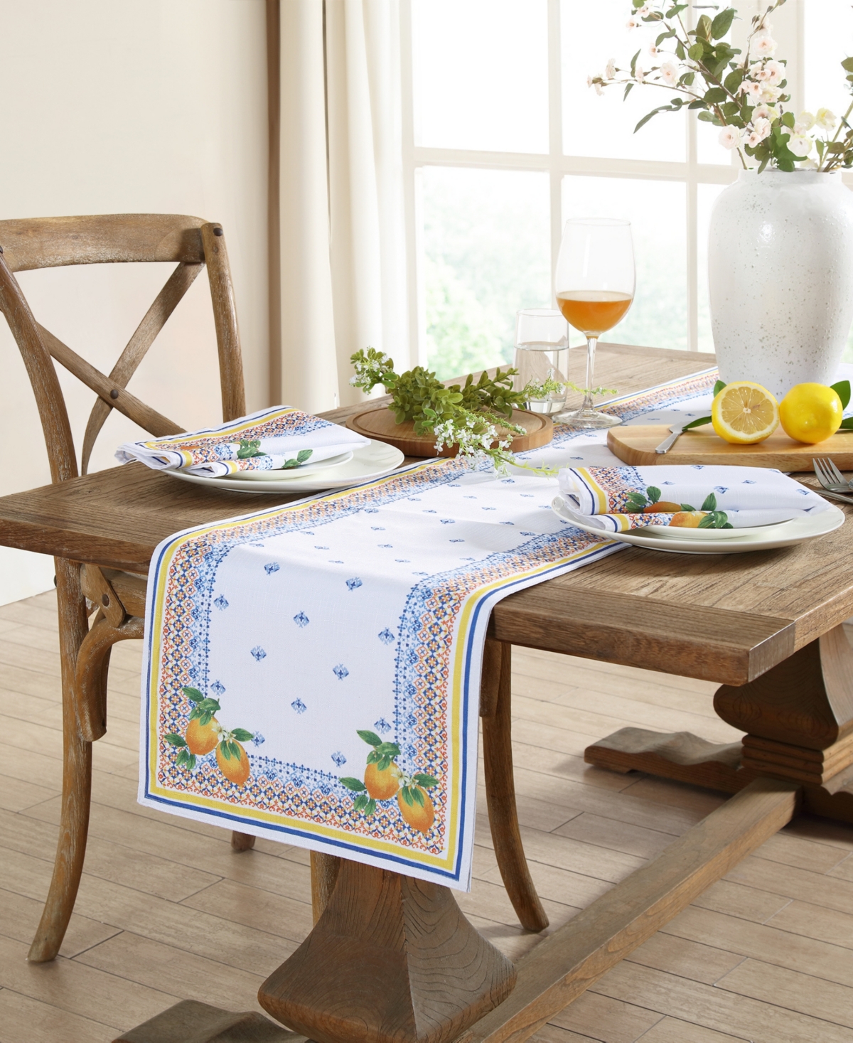 Elrene Capri Lemon Table Runner, 13" X 70" In Multi