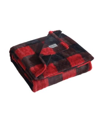 CLOSEOUT! Plaid Faux Fur Throw, 50" x 60"