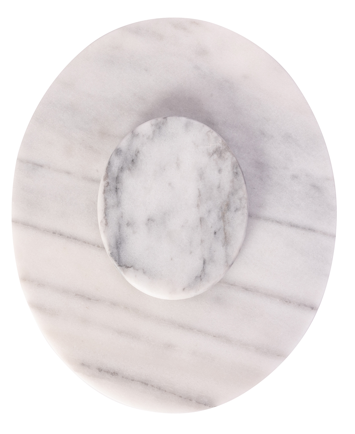 Artifacts Trading Company Marble Lazy Susan, 12" X 1.5" In White Matte