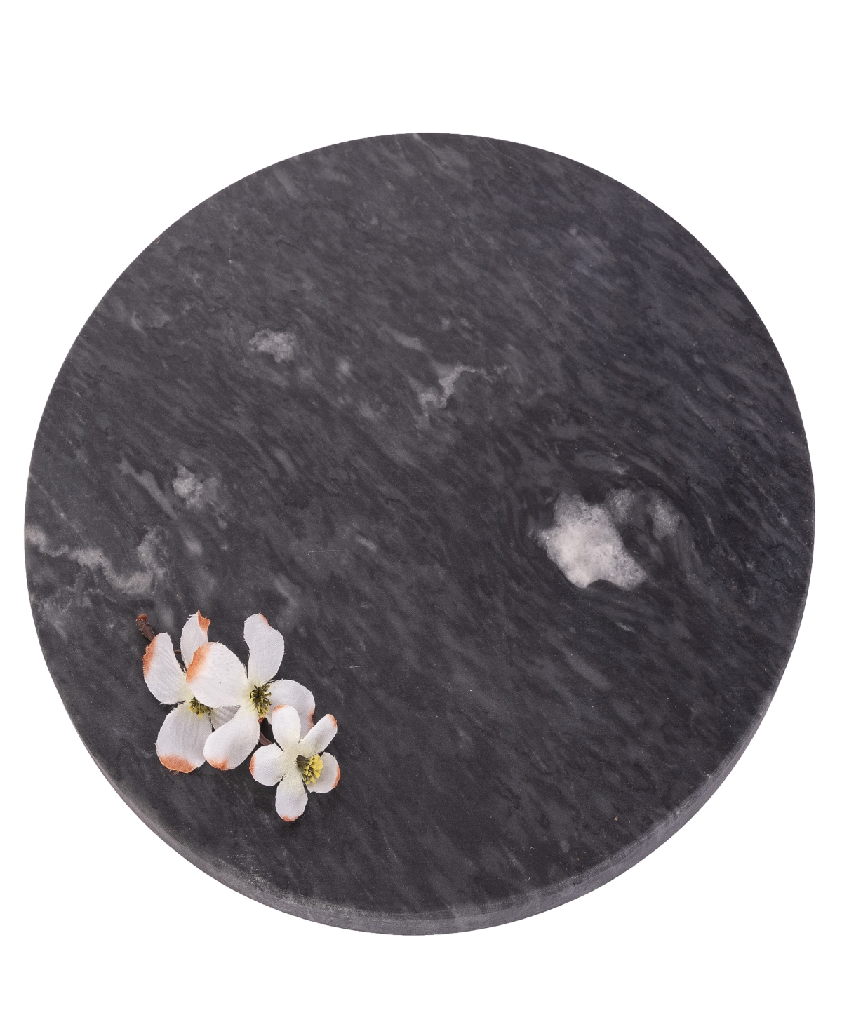 Shop Artifacts Trading Company Marble Round Tray, 14" X 0.3" In Black Matte