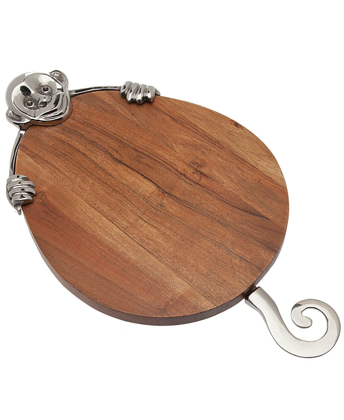 Godinger Monkey Design Acacia Wood Cheese Board With Cheese Server In Brown