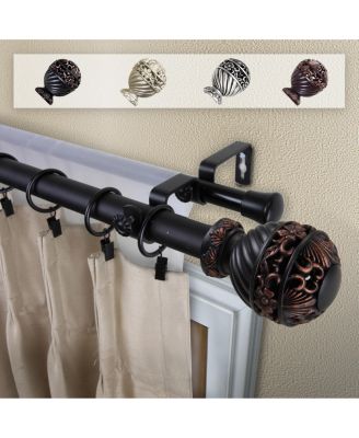 Rod Desyne - Lanette Double Curtain Rod 1" OD 28-48 inch - Black
