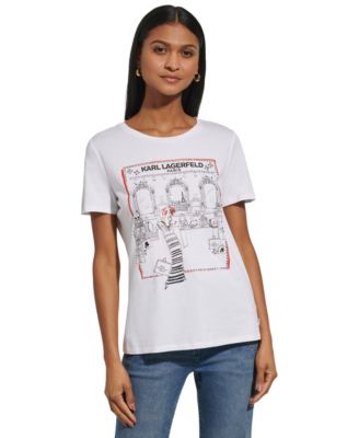 KARL LAGERFELD PARIS - Women's Shopping Girl Graphic T-Shirt