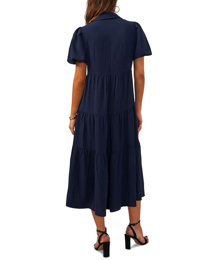 MSK Women's Puff-Sleeve Tiered Maxi Dress - Macy's