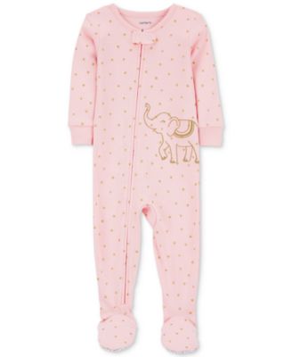 Carter's - Toddler Girls One-Piece Elephant 100% Snug-Fit Footed Pajamas