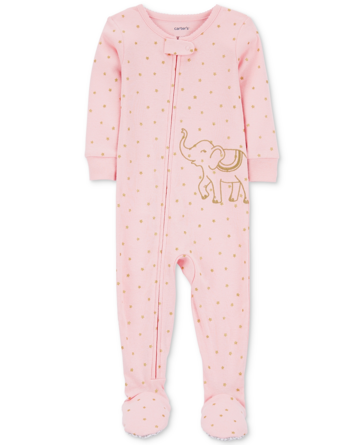Carter's Babies' Toddler Girls One-piece Elephant 100% Snug-fit Footed Pajamas In Pink