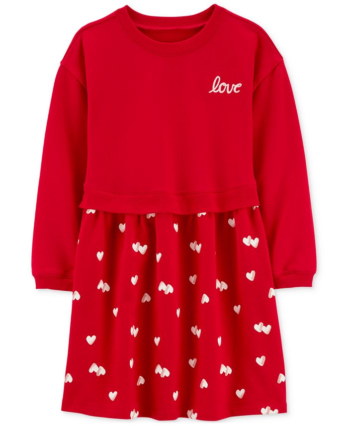 Carter's Big Girls Love Hearts French Terry Dress - Macy's