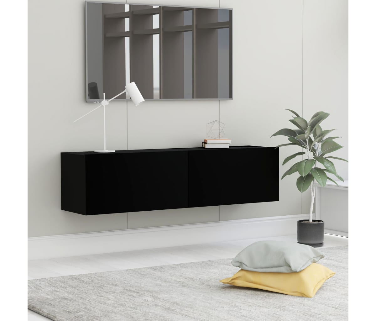 Tv Stand Black 47.2"x11.8"x11.8" Engineered Wood