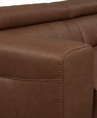 Rinan 158" 6-Pc. Leather Sectional with 3 Power Recliners, Created for Macy's