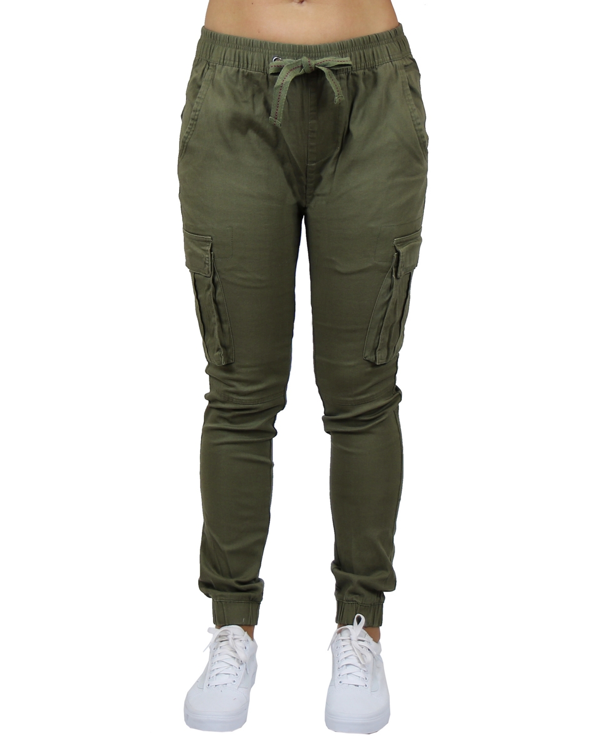 Women's Loose Fit Cotton Stretch Twill Cargo Joggers - Woodland