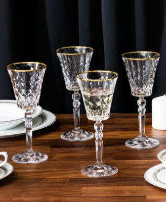 Marilyn Gold-Tone White Wine Goblets, Set of 4