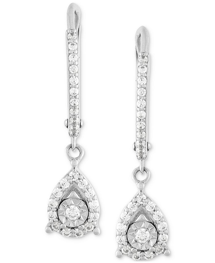 Forever Grown Diamonds Lab Grown Diamond Teardrop Dangle Hoop Earrings