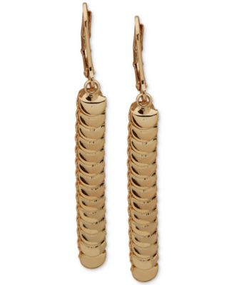 Anne Klein - Gold-Tone Disc Bar Linear Drop Earrings