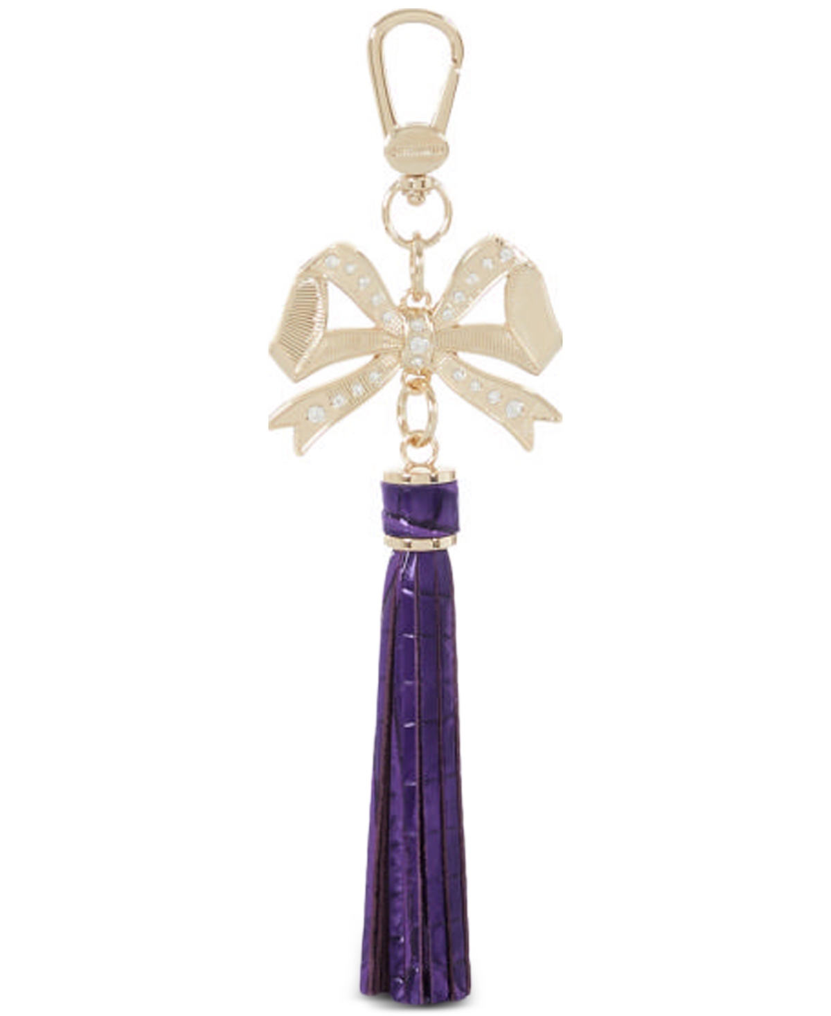 Brahmin Bow Charm Melbourne Embossed Leather Tassel In Royal Purple