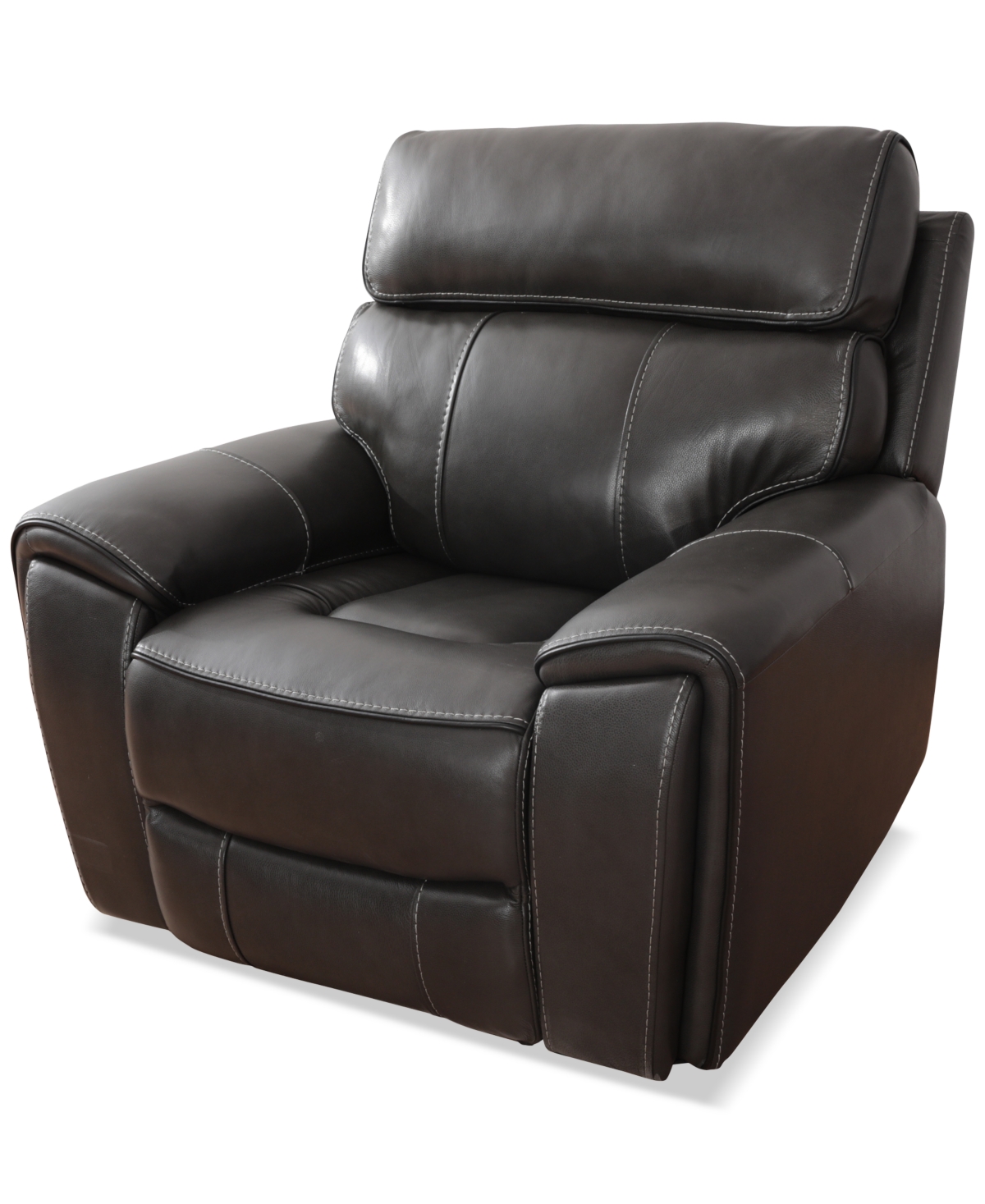 Macy's Hutchenson 43" Zero Gravity Leather Recliner, Created For  In Grey