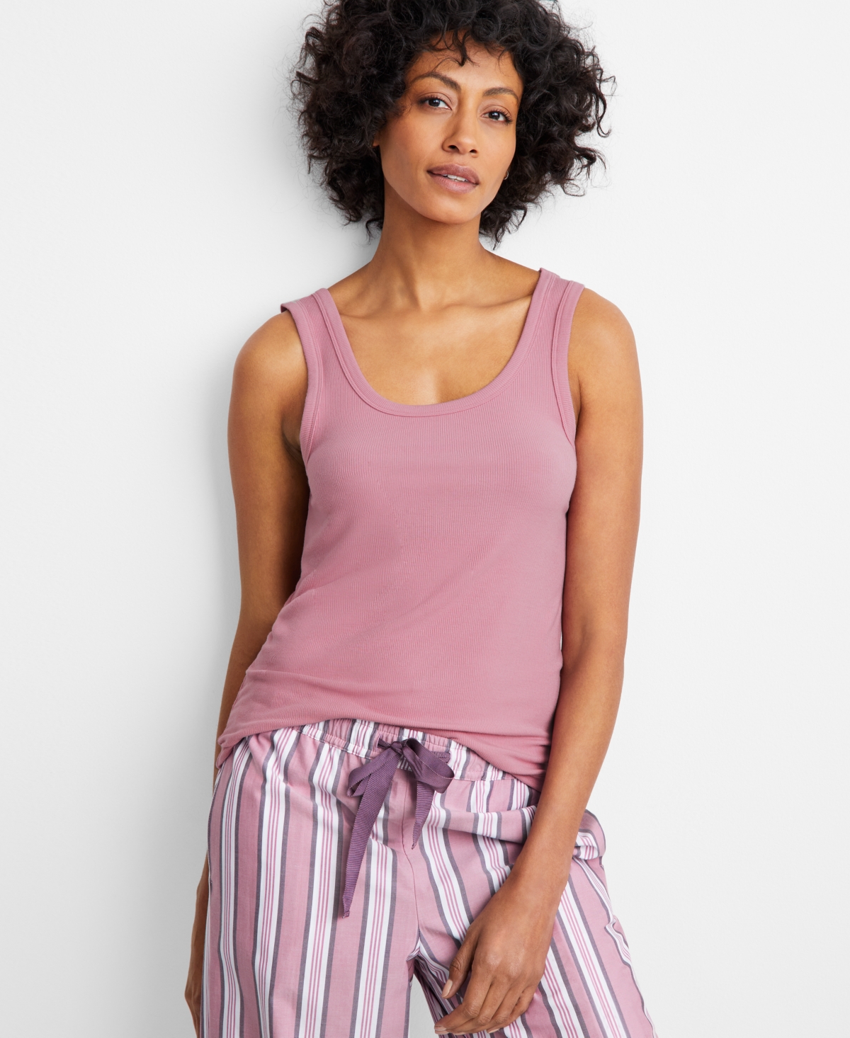 Women's Ribbed Modal Sleep Tank Top Xs-3X, Created for Macy's - Satin Pink