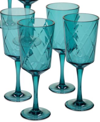 Teal Diamond Acrylic 8-Pc. All-Purpose Goblet Set