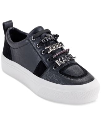 KARL LAGERFELD PARIS Gretel Slip-On Lace-Up Embellished Sneakers