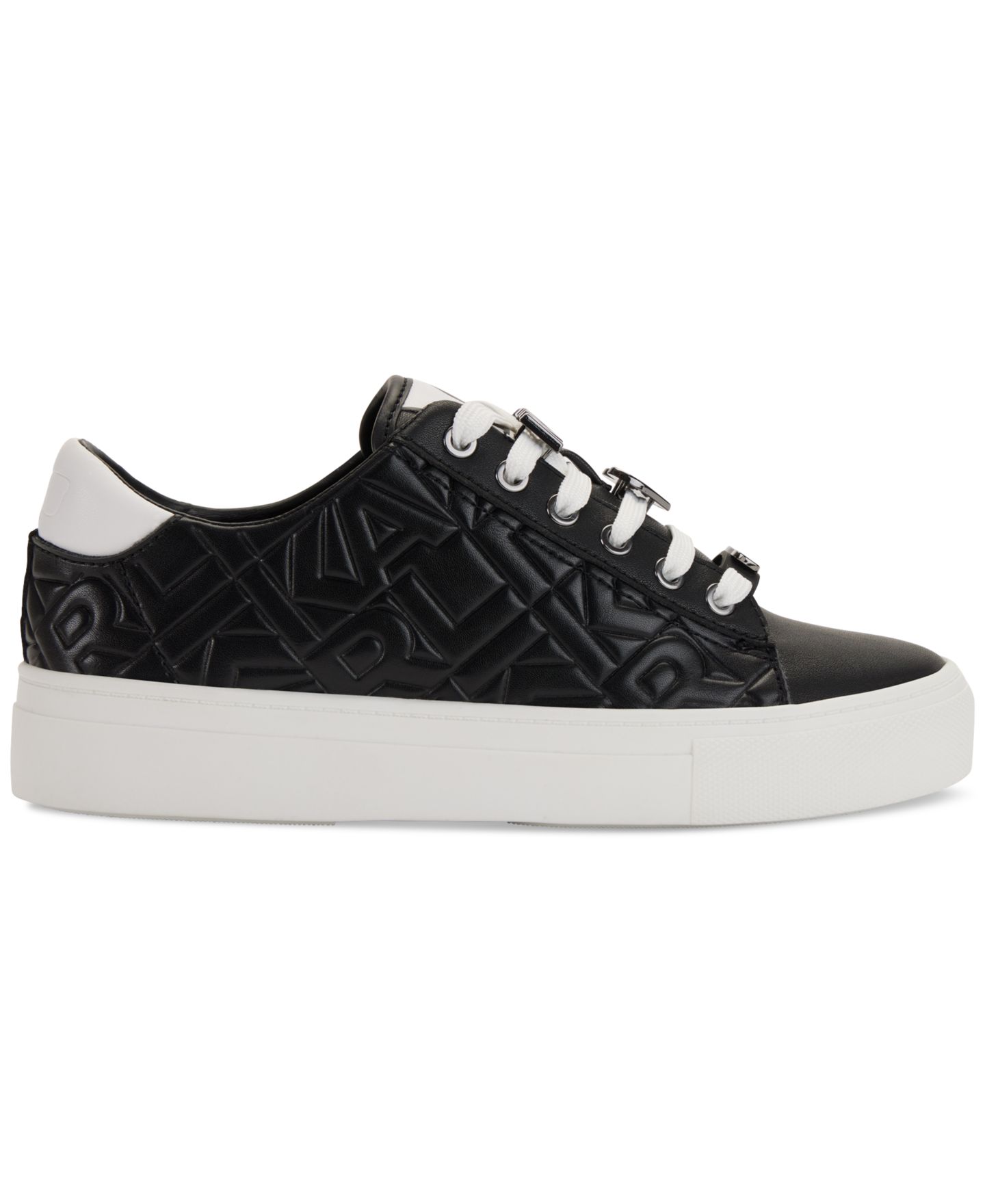 Женские кроссовки KARL LAGERFELD PARIS Cate Karl Box Lace-Up Low-Top, цвет: Чёрный / Яркий белый — фото 2