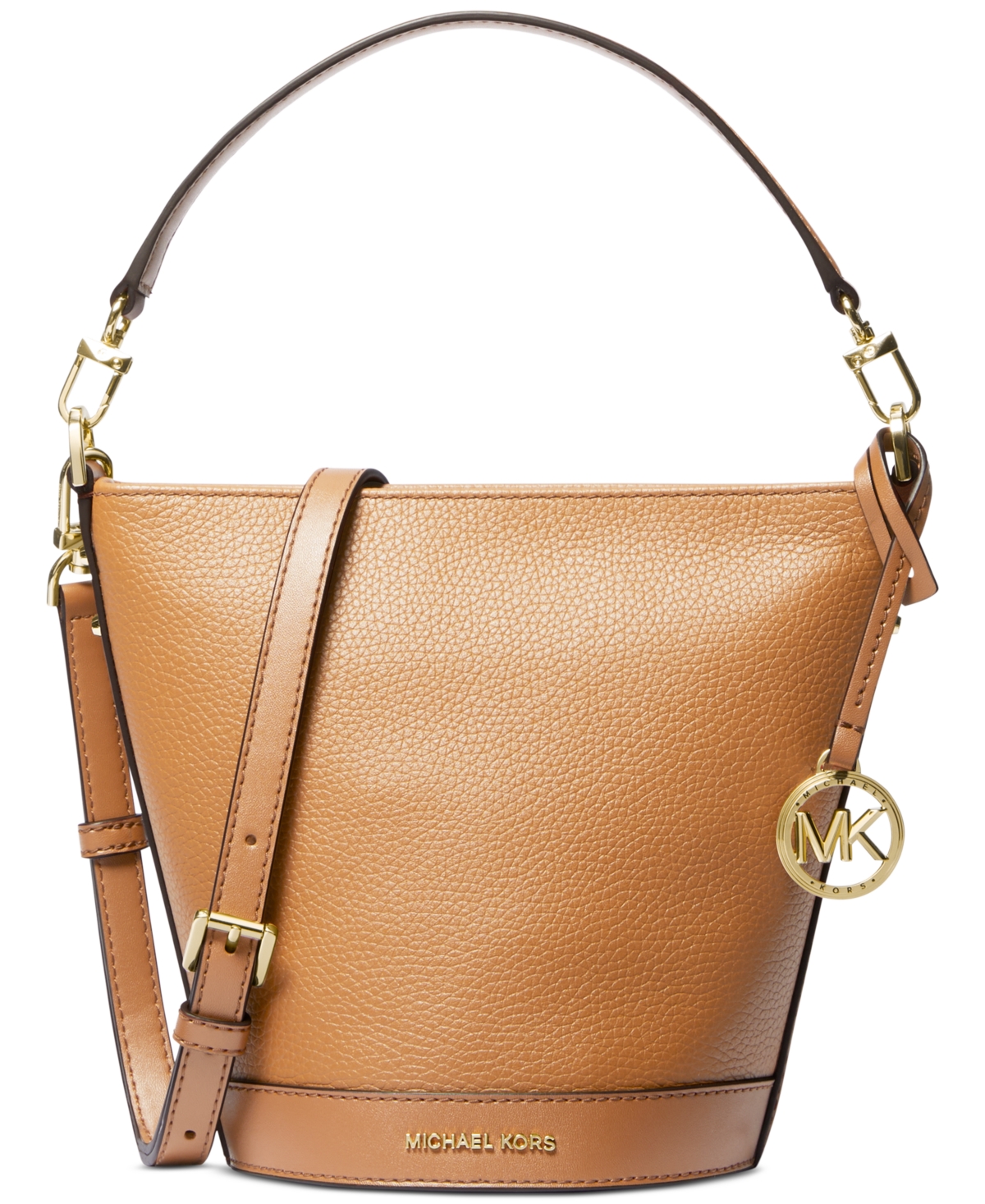 Michael Kors Michael  Townsend Small Leather Top-zip Convertible Bucket Crossbody In Pale Peanut