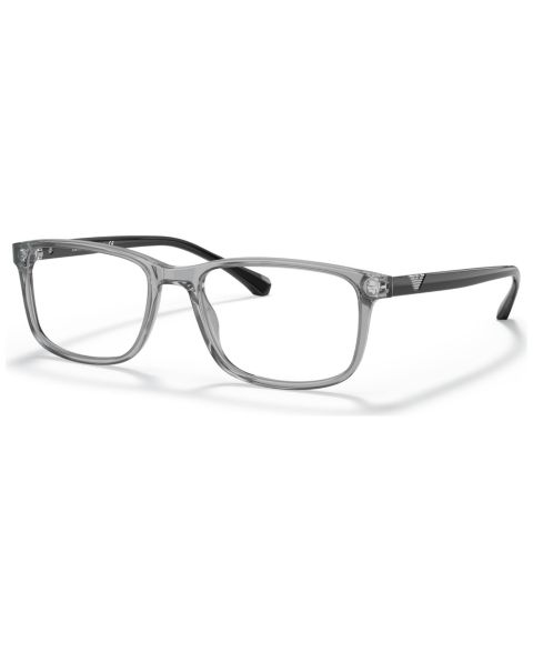 Мужские очки Emporio Armani Man Rectangle Plastic EA3098 Eyeglasses, цвет: Прозрачный серый