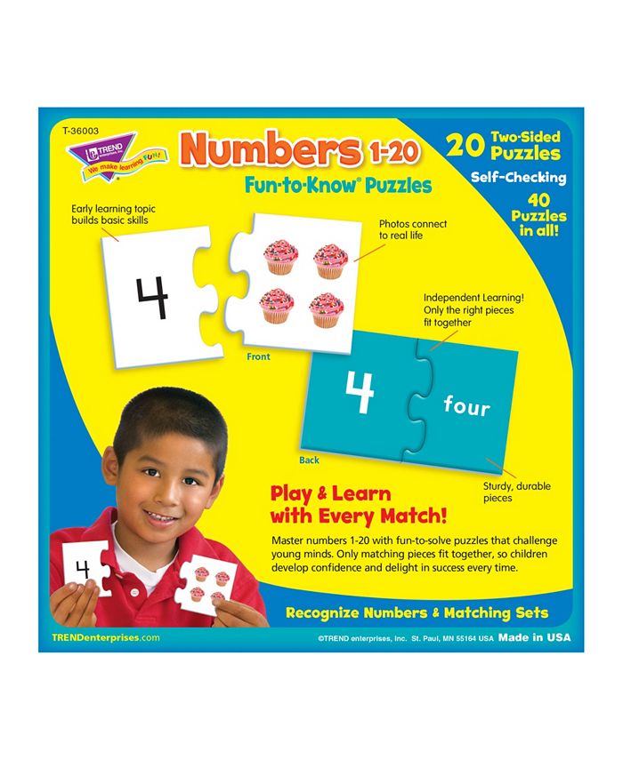 Trend Enterprises Fun to Know Puzzles Numbers 1 20 Set 40 Piece Macy #39 s