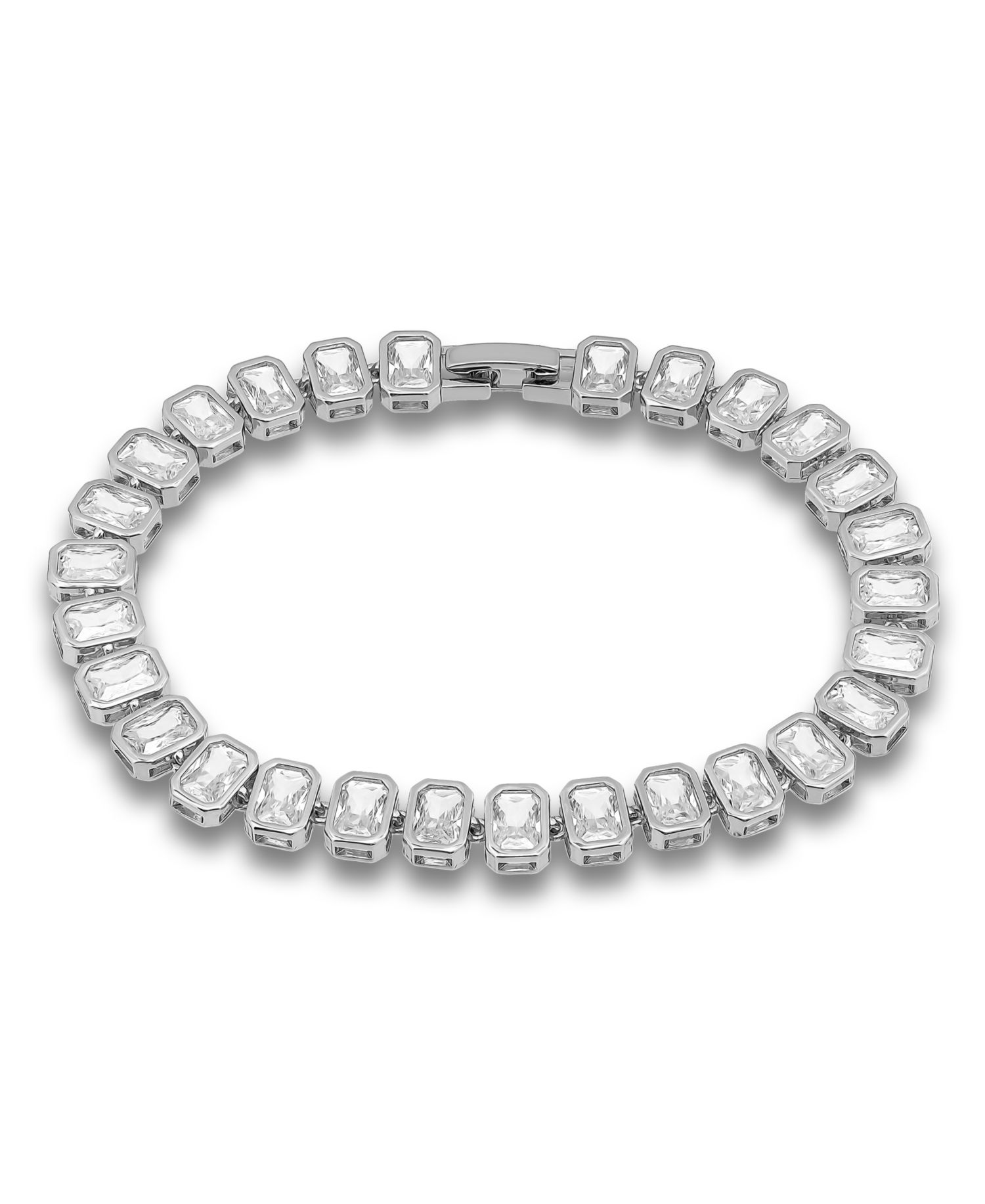 Cubic Zirconia 6mm X 4mm Baguette Stones Bracelet