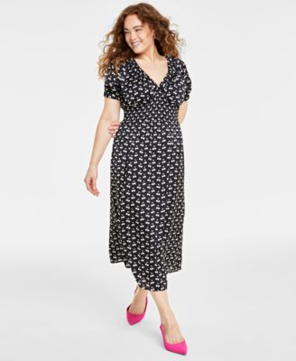 On 34th Women's Cherry Print Short-Sleeve Midi Dress, Created for Macy's -  Macy's