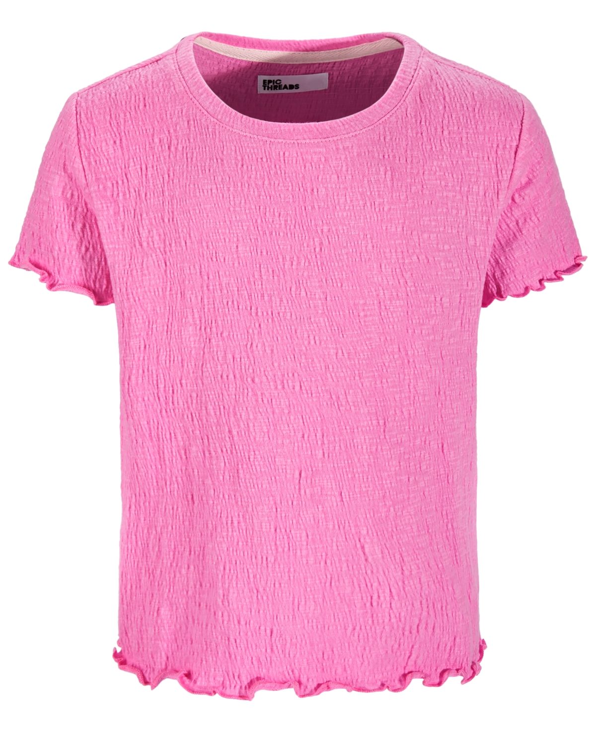 Epic Threads Little Girls Solid-Color Textured T-Shirt, Created for Macy's