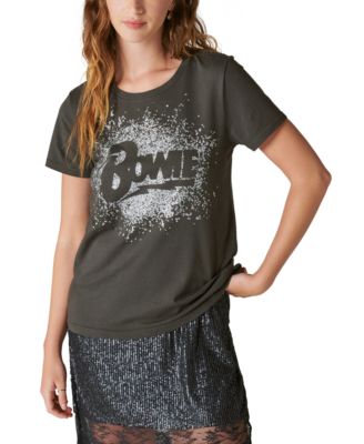 Lucky Brand - Women's Sparkle Bowie Graphic-Print T-Shirt