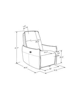 Relax A Lounger Tyr 32" Faux Leather Power Recliner with USB Port