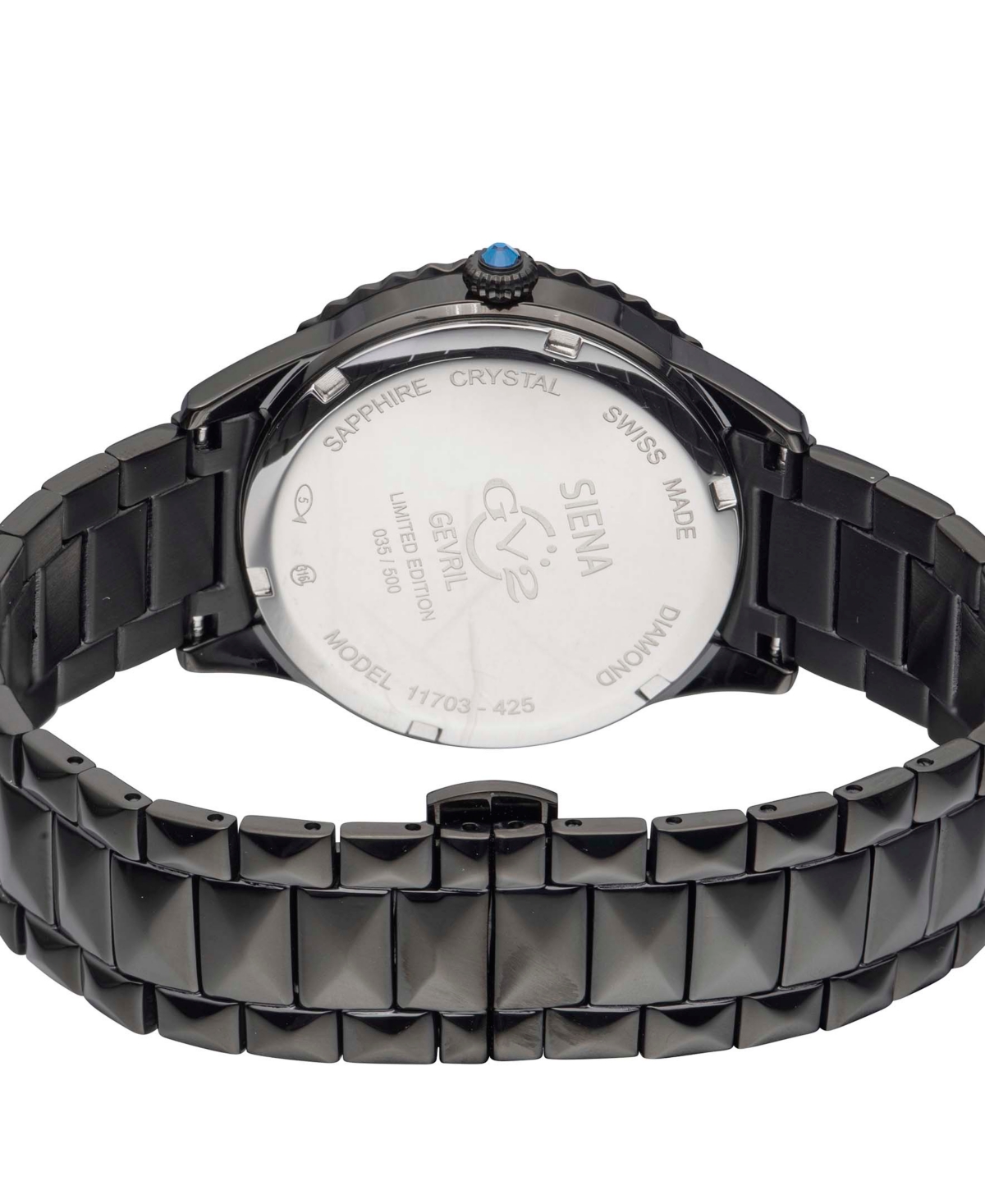 Gv2 By Gevril Women's Swiss Quartz Siena Black Stainless Steel Watch 38mm In Black