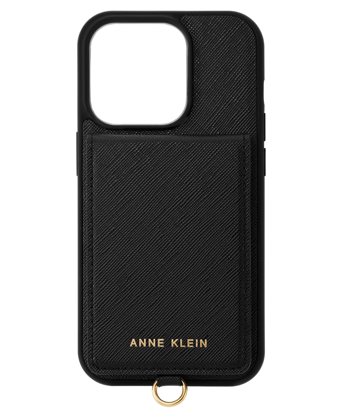 Women's Black Saffiano Leather iPhone 13 and 14 Case - Black