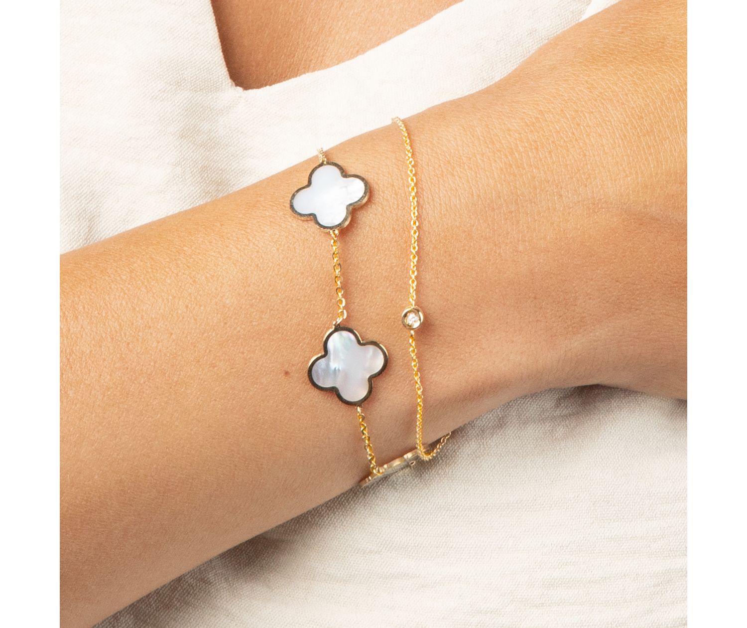 Mother of Pearl Clover Bracelet