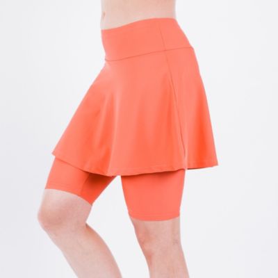 Women's Flared Mid-Thigh Swim Skirt With Bike Shorts