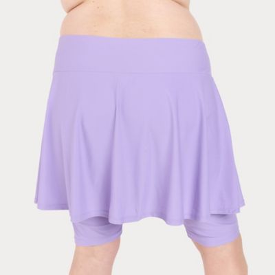 Women's Flared Mid-Thigh Swim Skirt With Bike Shorts