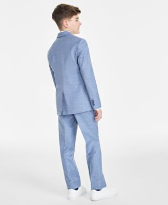 Big Boys Stretch Sharkskin Suit Jacket, Oxford Shirt & Stretch Sharkskin Pants