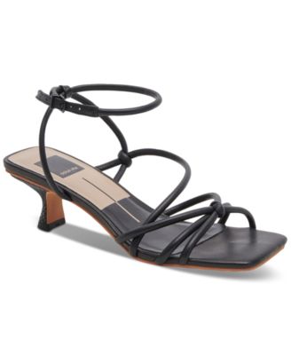 Womens black strappy on sale sandals low heel