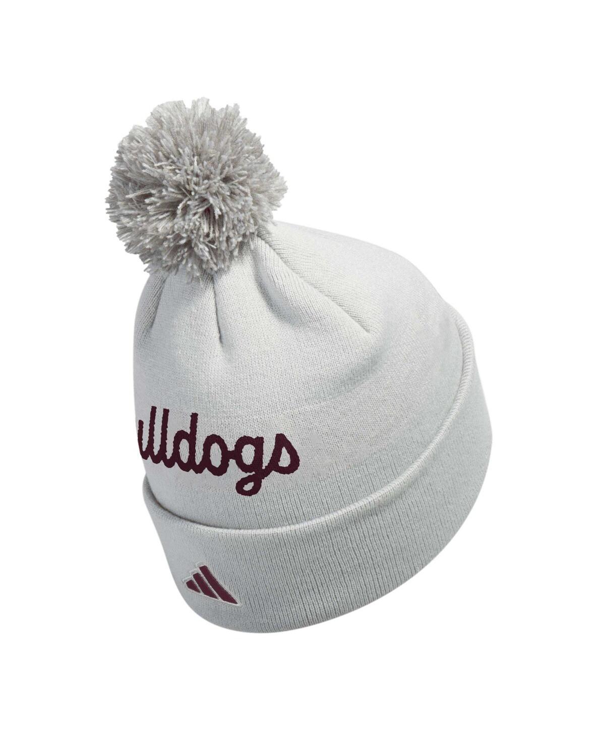 Men's adidasMississippi State Bulldogs Cuffed Knit Hat with Pom - Gray