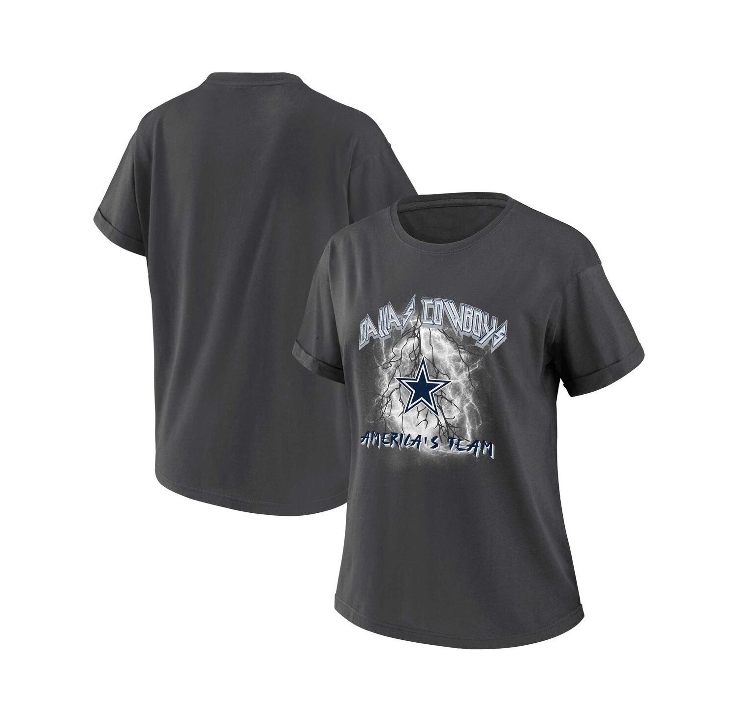 Women's Charcoal Dallas Cowboys Boyfriend T-shirt